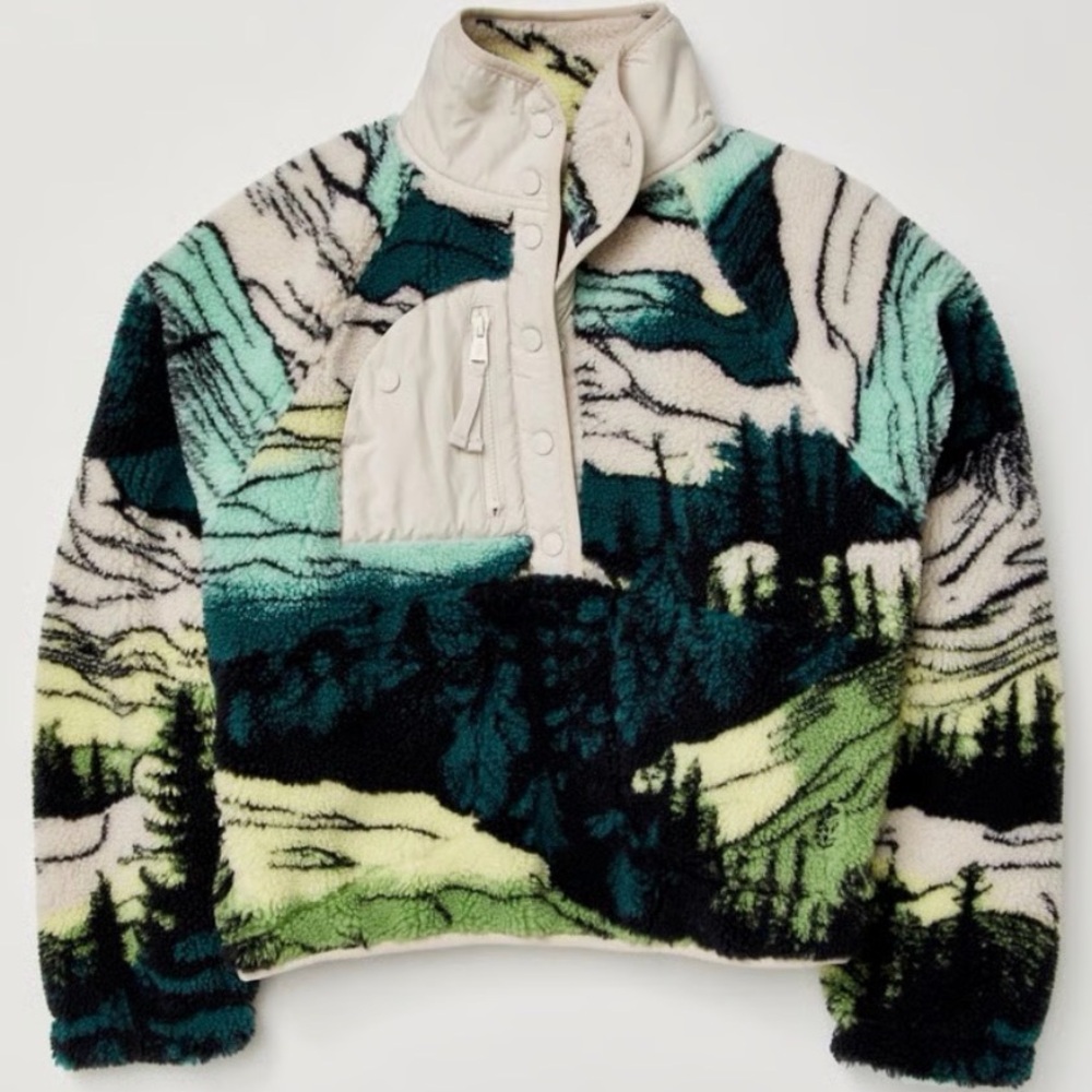 FP Movement Hit The Slopes Printed Fleece Pullover - RARE!! - Picture 5 of 6